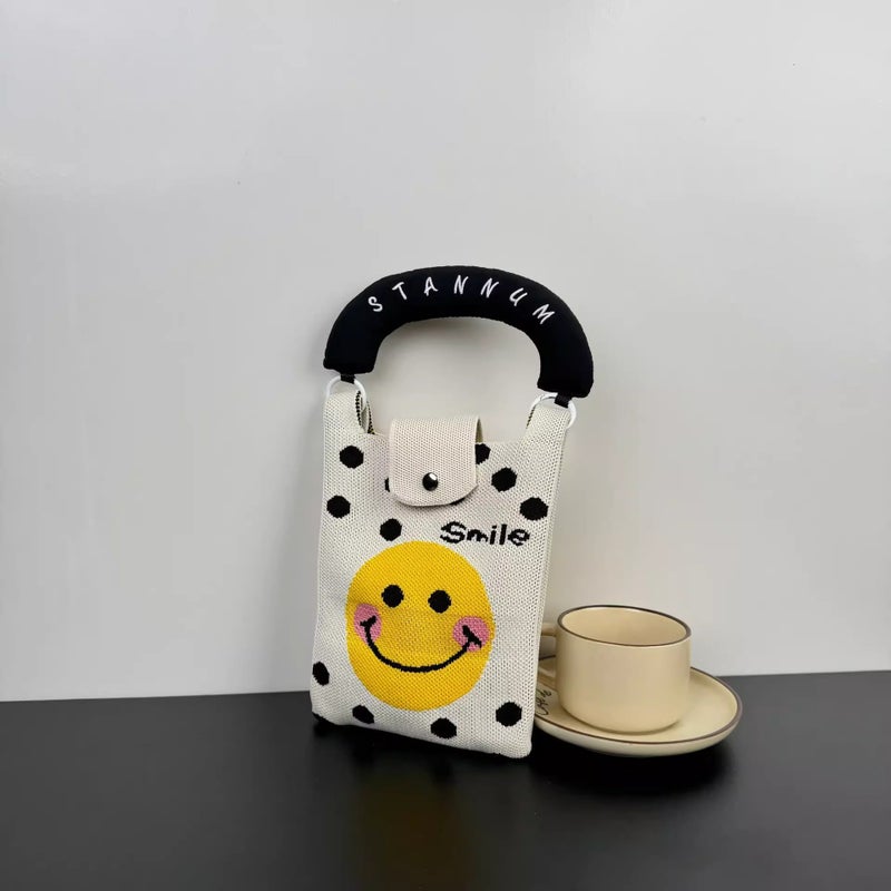 High-End Large-Capacity Knitted Mobile Phone Bag, Cartoon Bag, Versatile For All Seasons, Korean Style, Fashionable Niche Design, Cross-Body And Hand-Carry - Image 3