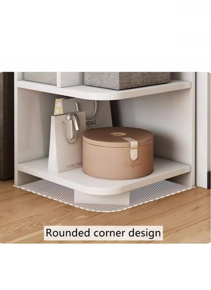 Kutis - 1-Piece Corner Shelf Display Storage Shelves for Home Office Décor Density Board White 30x30x180 cm - Image 1