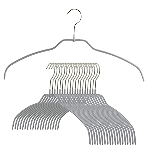 Mawa Reston Lloyd Silhouette UltraThin Series NonSlip Space Saving Shirt Hanger Style 42FT Pack of 20 Silver 20 Count - Image 1