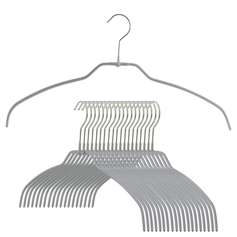 Mawa Reston Lloyd Silhouette UltraThin Series NonSlip Space Saving Shirt Hanger Style 42FT Pack of 20 Silver 20 Count - Image 2