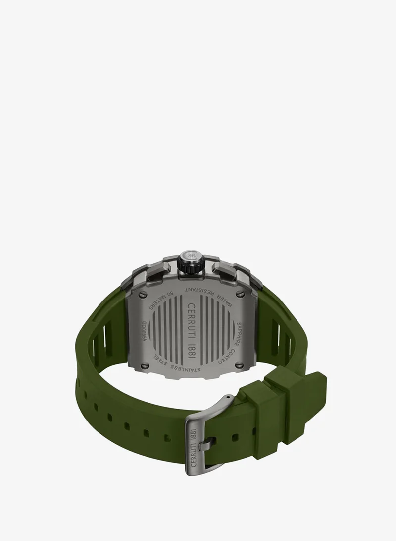 CERRUTI 1881 green Men's Gubbio Green Dial Silicone Strap Chronograph Watch for Men, 43.5mm for Men | Best Price UAE