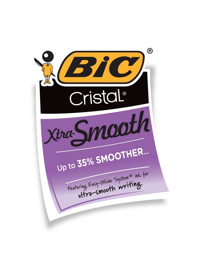 بيك أقلام حبر جاف سوداء فائقة النعومة من BIC Cristal، رأس متوسط موثوق (1.0 مم)، عبوة من 12 قلمًا - Image 3