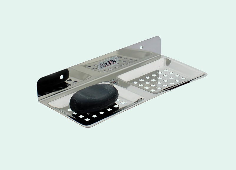 STONE STONE Stainless Steel Double Soap Holder Soap Stands Soap Case Soap Dish Soap Tray for Bathroom Accessories Square - Image 5