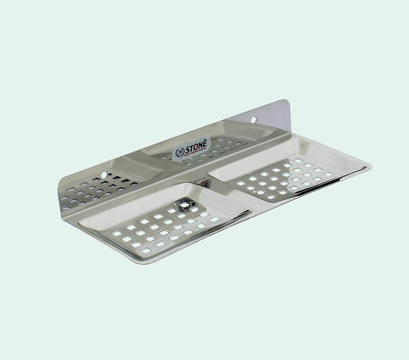 STONE STONE Stainless Steel Double Soap Holder Soap Stands Soap Case Soap Dish Soap Tray for Bathroom Accessories Square - Image 2