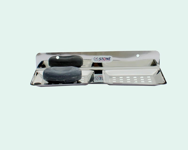 STONE STONE Stainless Steel Double Soap Holder Soap Stands Soap Case Soap Dish Soap Tray for Bathroom Accessories Square - Image 4