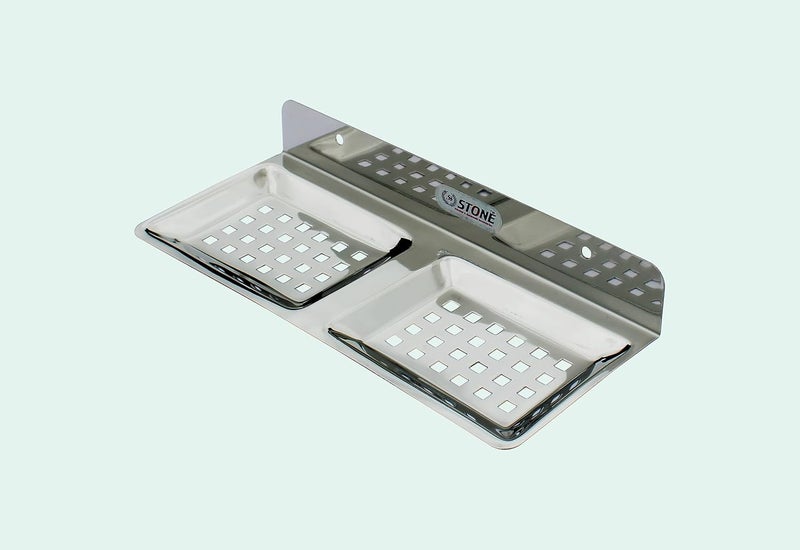 STONE STONE Stainless Steel Double Soap Holder Soap Stands Soap Case Soap Dish Soap Tray for Bathroom Accessories Square - Image 3