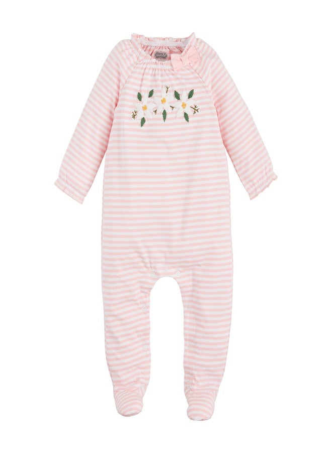 Mud Pie Baby Girl Magnolia Applique Sleeper; 6-9 Months - Image 1