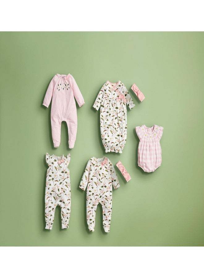 Mud Pie Baby Girl Magnolia Applique Sleeper; 6-9 Months - Image 2