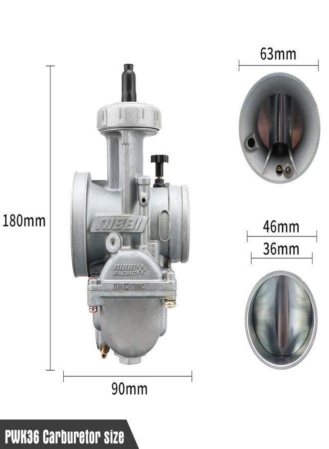 NIBBI PWK 36 Carburetor,Motorcycle Carb fit for 400cc-450cc ATV Go Kart Dirt Pit Bike Mini bike Scooters SSR APOLLO - Image 4