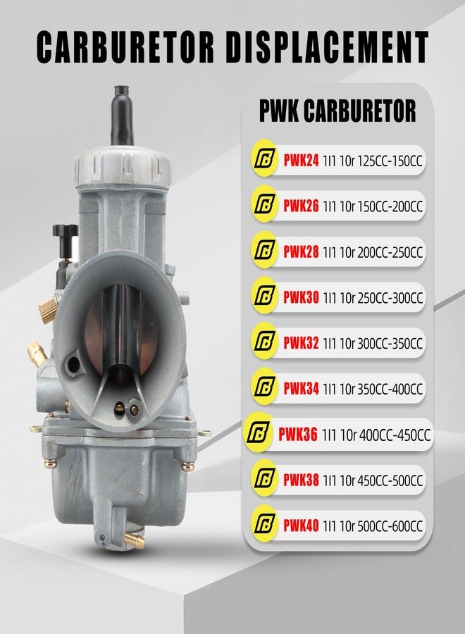 NIBBI PWK 36 Carburetor,Motorcycle Carb fit for 400cc-450cc ATV Go Kart Dirt Pit Bike Mini bike Scooters SSR APOLLO - Image 5