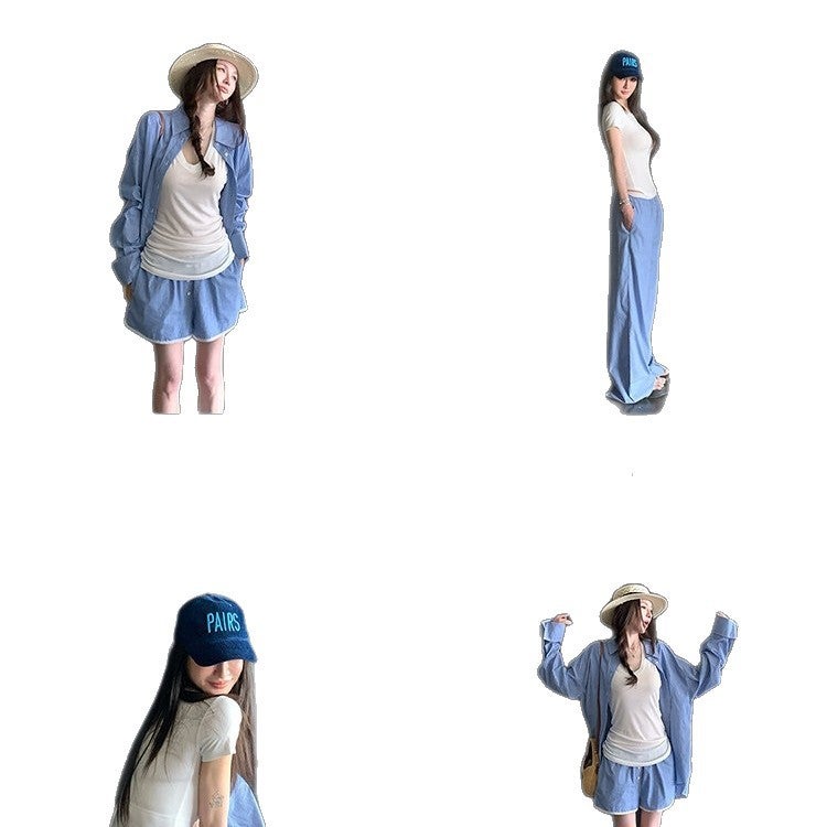 Women's Lolita Style Casual Shirt and Pants Set - Image 5