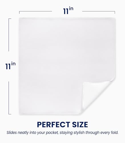 Selected Hanky 100% Pure Silk Pocket Square Solid White - Image 3