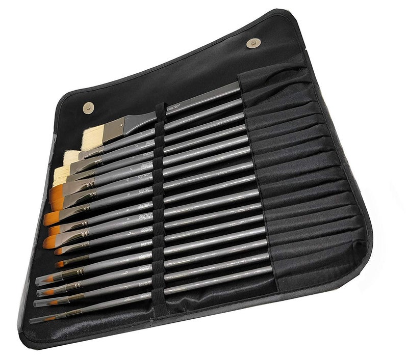 BRUSTRO Brustro Artists ’ Mixed Hair Brush Set of 15 in PU Bag  - Image 4