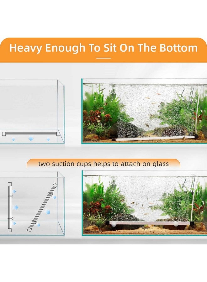 هايغر مجموعة حجر الهواء لحوض السمك على شكل ستارة فقاعات، حجر تهوية الأكسجين المذاب في حوض السمك مع أنبوب هواء ناشر لتزيين الفقاعات للبركة مقاس 16 بوصة - Image 2