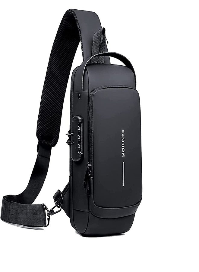 Prachit Chest Bag Crossbody Bag Smooth Zipper Bag Sports Bag Waterproof Anti-Thief Code Lock Casual Bag Shoulder Bag Messenger Bag Travel Bag Business Bag - Image 1