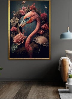 Generic Flamingo Art Canvas, Tropical Bird Wall Decor, Pink Flamingo Painting, Nature Inspired Art  - Image 1