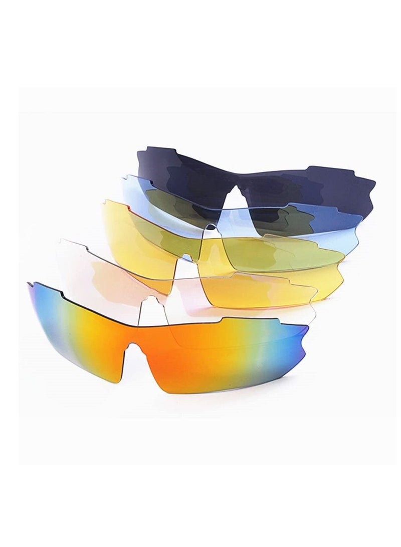 Polarized Sports Sunglasses for Men Lightweight with 5 Interchangeable Lenses for Outdoor Cycling Running Driving Fishing Golf Climbing Sports - Image 3