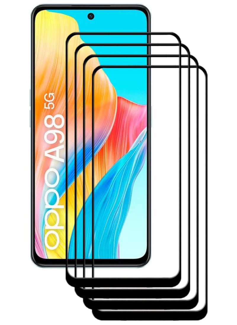 ACLIX 4 Pieces Antistatic ESD Dustproof Premium Quality High Definition Tempered Glass Screen Protector Designed For Oppo A98 - Image 1