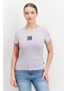 VANS Women Crew Neck Short Sleeve Graphic Top, Lavender  - Image 1