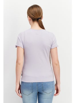 VANS Women Crew Neck Short Sleeve Graphic Top, Lavender  - Image 4