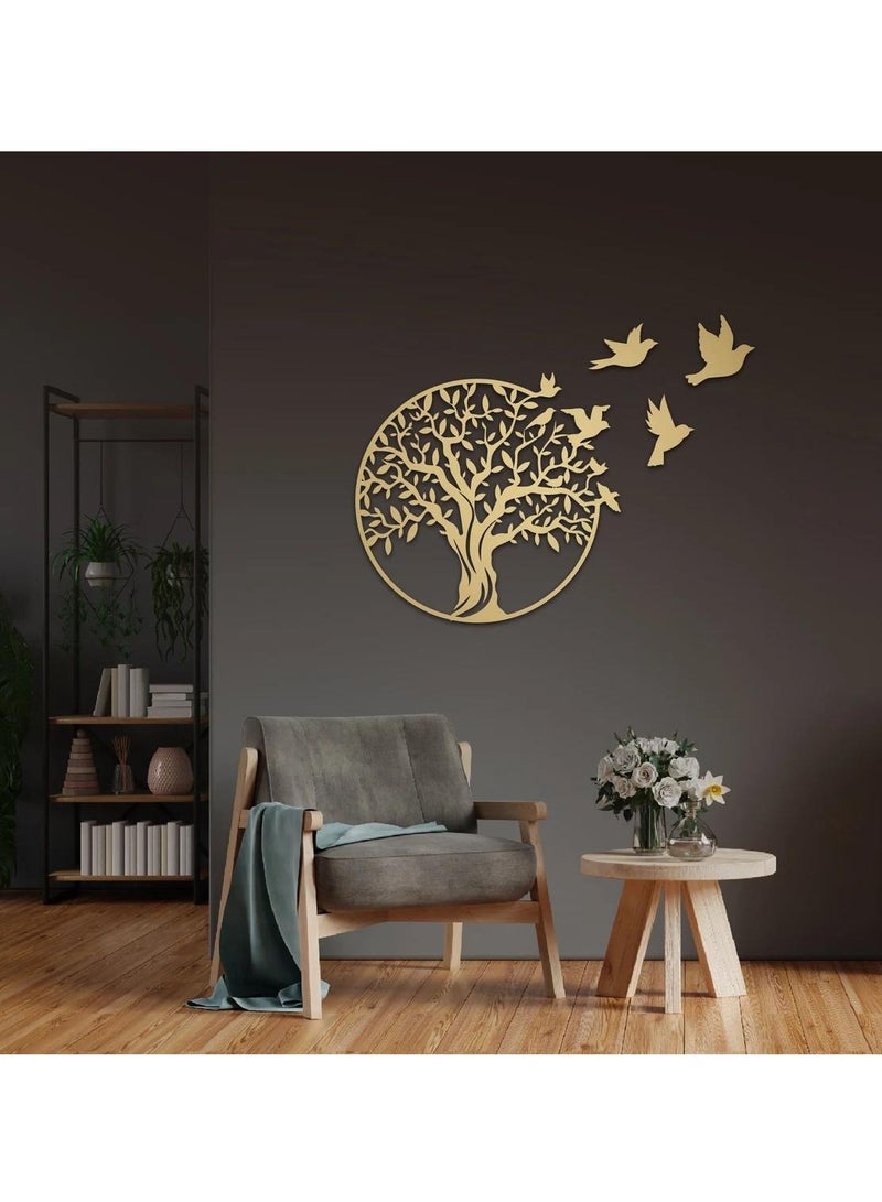 Mijioceon Tree of Life Metal Wall Art Decor Wall Hanging Family Tree Wall Decor Garden Sculptures for Living Room Bedroom Office 40 x 40 cm, Black - Image 2