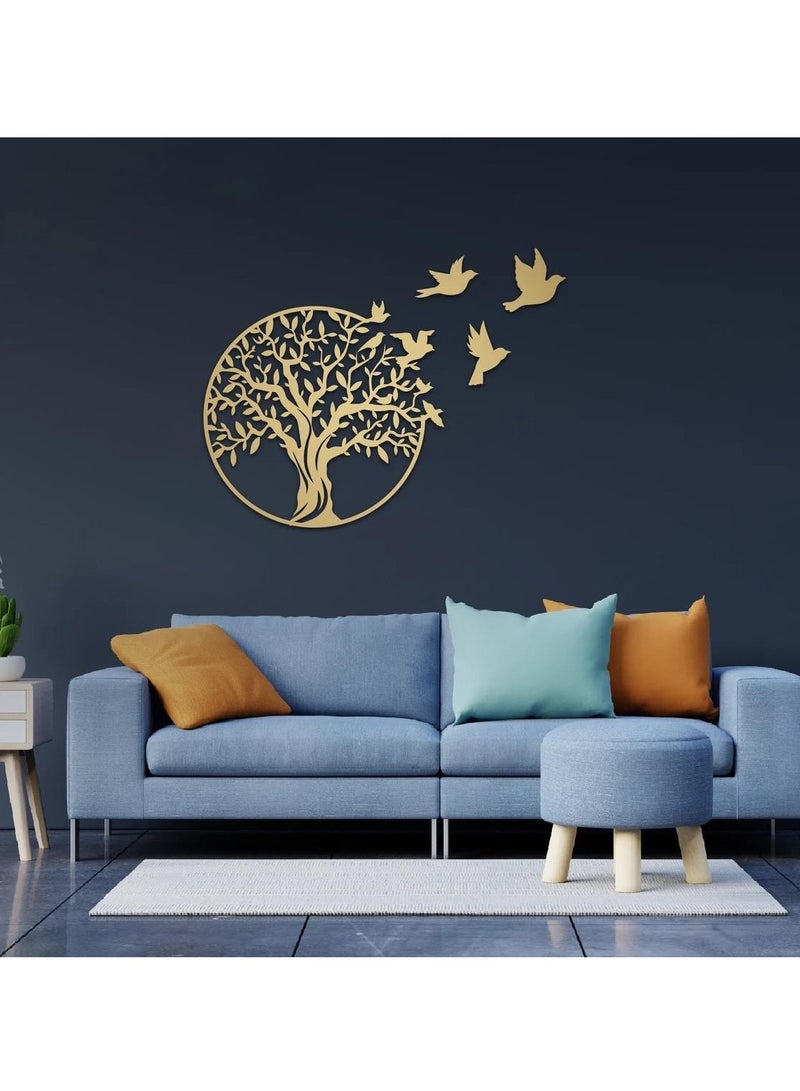 Mijioceon Tree of Life Metal Wall Art Decor Wall Hanging Family Tree Wall Decor Garden Sculptures for Living Room Bedroom Office 40 x 40 cm, Black - Image 3