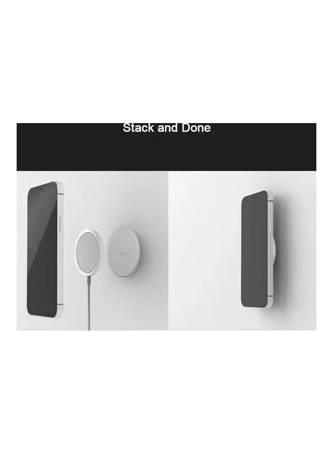 NIBEMINENT Sticky Slim Magnetic Wall Mount for MagSafe case/ Magsafe Wallet/ iPhone 12 Series Grey  - Image 2