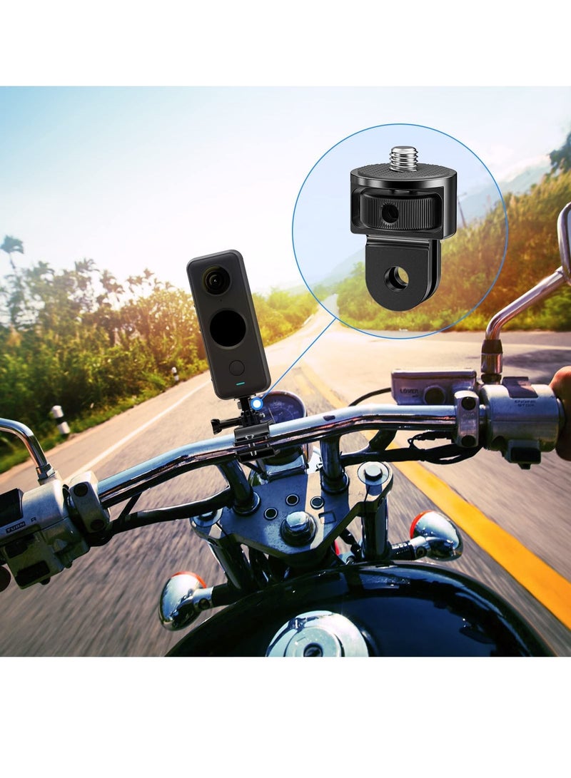 Action Camera Tripod Mount Adapter 360° Adjustment 1/4-20 Screw Conversion Adapter Compatible with GoPro Hero11/10/9 Insta360 ONE X3/X2/Go 2/Xiaomi Yi Other Action Cameras (Red) - Image 3