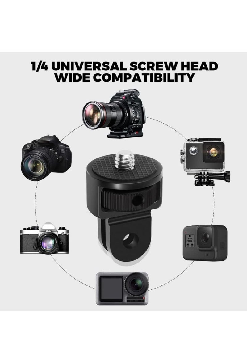 Action Camera Tripod Mount Adapter 360° Adjustment 1/4-20 Screw Conversion Adapter Compatible with GoPro Hero11/10/9 Insta360 ONE X3/X2/Go 2/Xiaomi Yi Other Action Cameras (Red) - Image 5