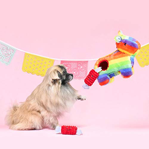 ZippyPaws Burrow - Interactive Dog & Puppy Toys for Boredom, Stimulating Pet Products to Keep Them Busy, Hide & Seek Plush Dog Puzzle, Enrichment Squeaky Toy, for Small & Medium Dogs - Piñata - Image 2