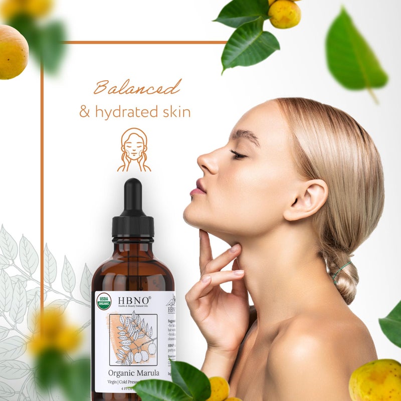 HBNO Organic Marula Oil - Huge 4 oz (120ml) Value Size - USDA Certified Organic Marula Seed Oil, Cold Pressed for Face, Body, Lips, Shampoo & Conditioner - Image 5