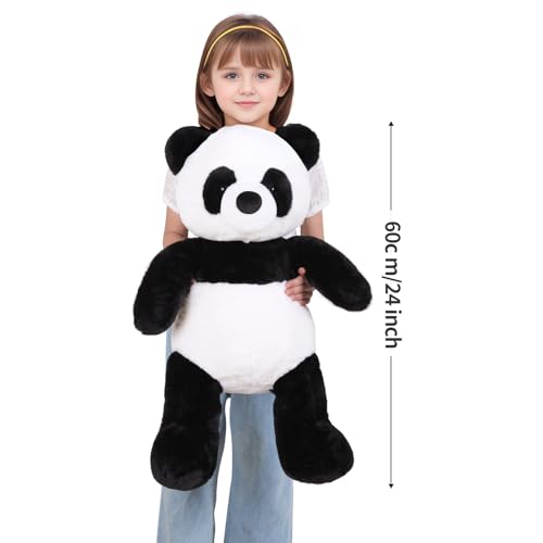 FFxiong 24 Giant Panda Bear Stuffed Animal Plush Toy Cute Soft Body Panda Pillow Kawaii Big Doll Gift for Kids Boy Girl Birthday Valentines Christmas - Image 5