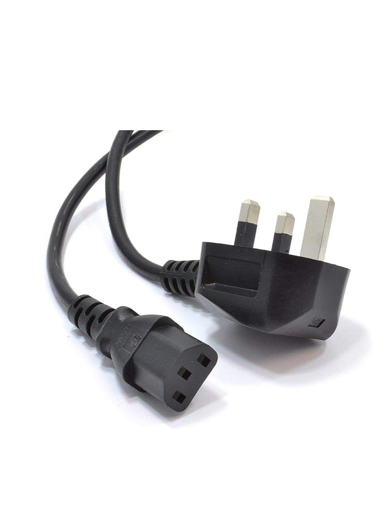 Terabyte كابل طاقة رئيسي بريطاني 3 دبابيس إلى كابل C13 بطول 2م - أسود - Image 1