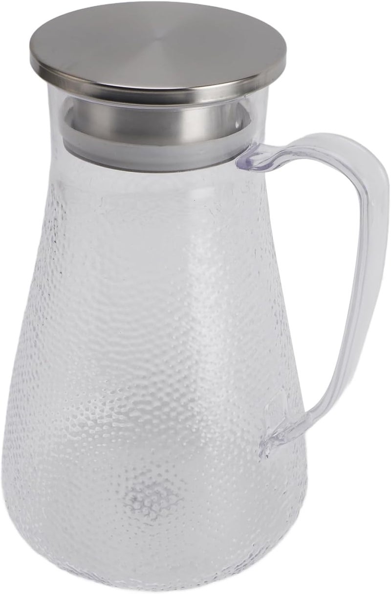 SUNGOOYUE Transparent Tea Pitcher with Handle and Lid, 1500ml Acrylic Pitcher for Cold Drinks, Milk and Lemonade (Style 4) - Image 5