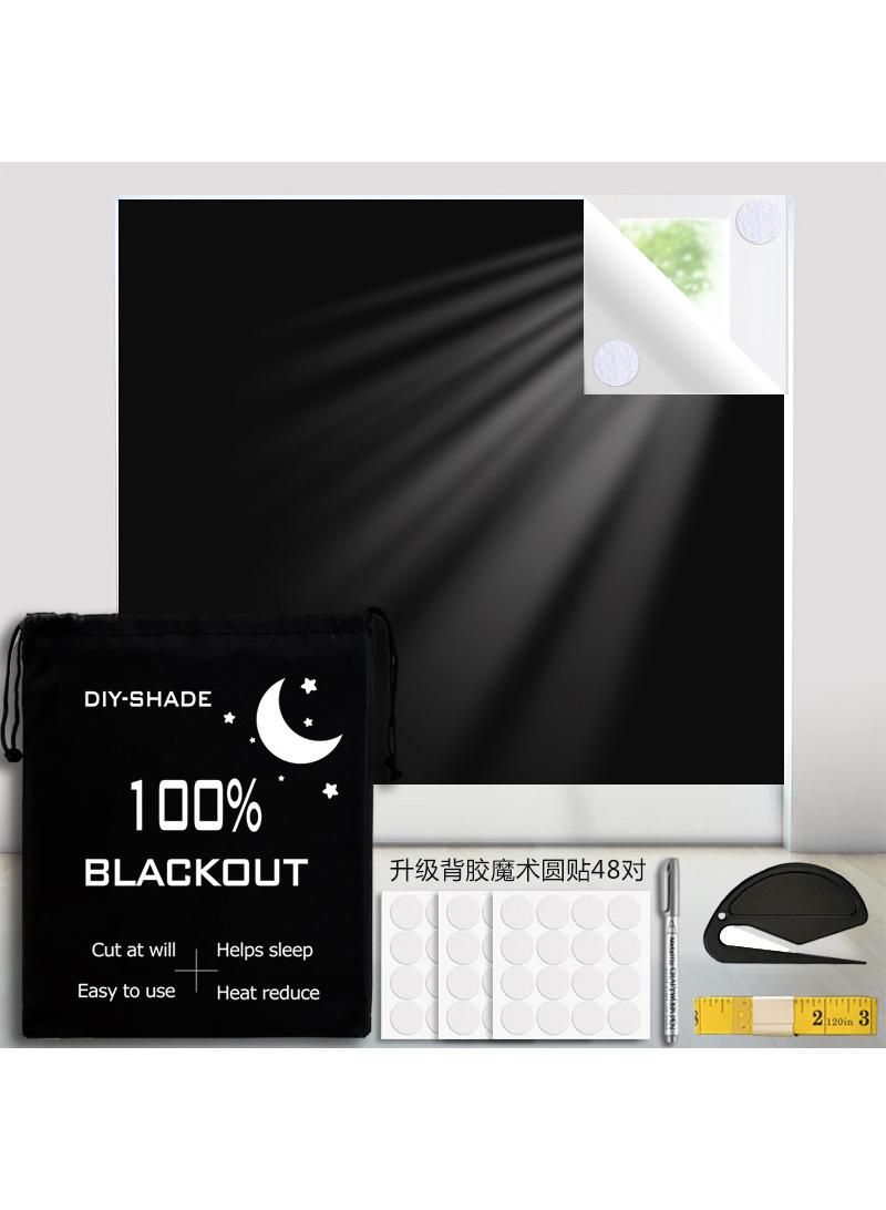145*200cm 420D Oxford fabric full blackout curtains Portable curtains can be cut with Velcro blackout curtains - Image 1