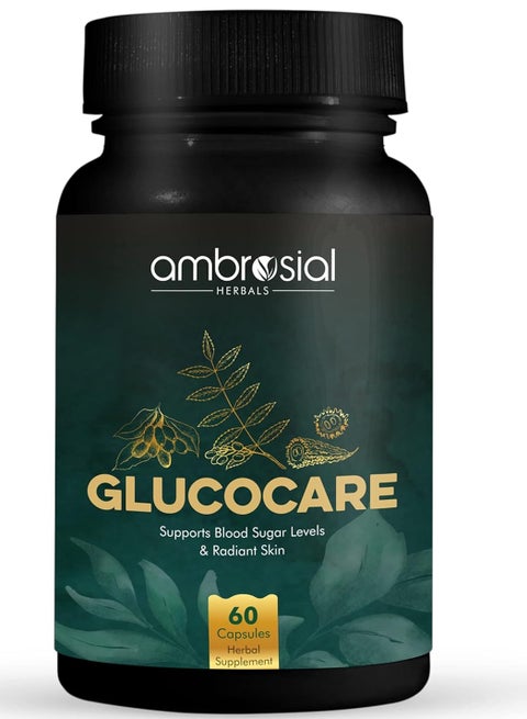 Glucocare Bitter Melon Neem Black Plum (Jamun) Sugar Support Helps In Balancing Sugar 100% Natural Ingredients 60 Tablets