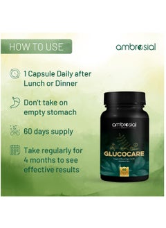 ambrosial Glucocare Bitter Melon Neem Black Plum (Jamun) Sugar Support Helps In Balancing Sugar 100% Natural Ingredients 60 Tablets  - Image 2