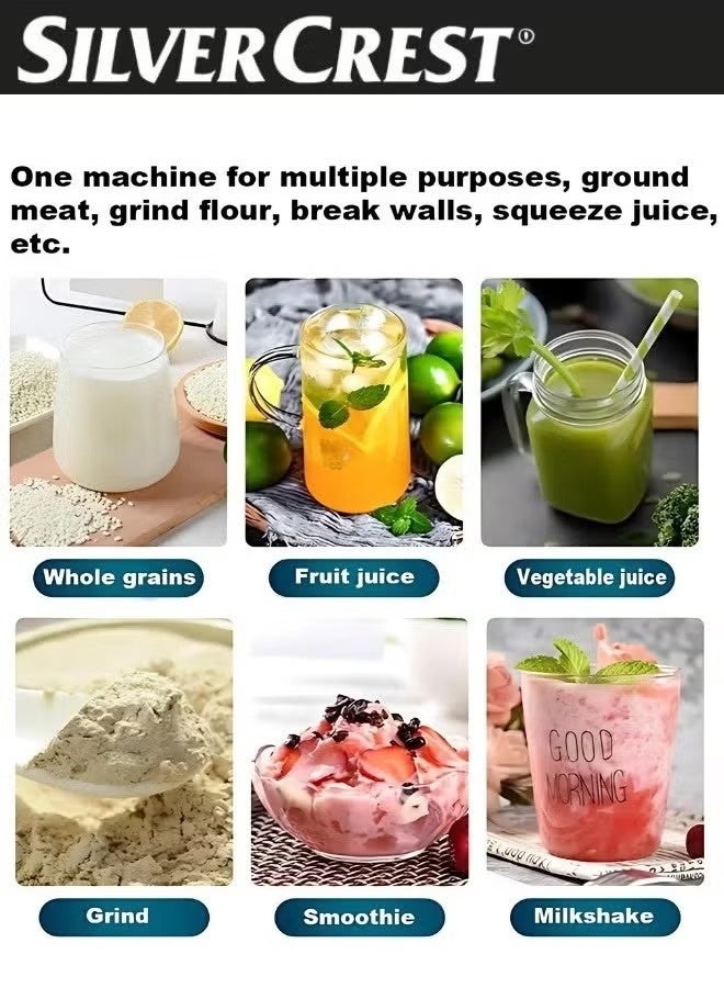 سيلفر كريست خلاط احترافي عالي التحمل مع مطحنة حبوب  2 لتر | بقدرة  4500W - Image 5