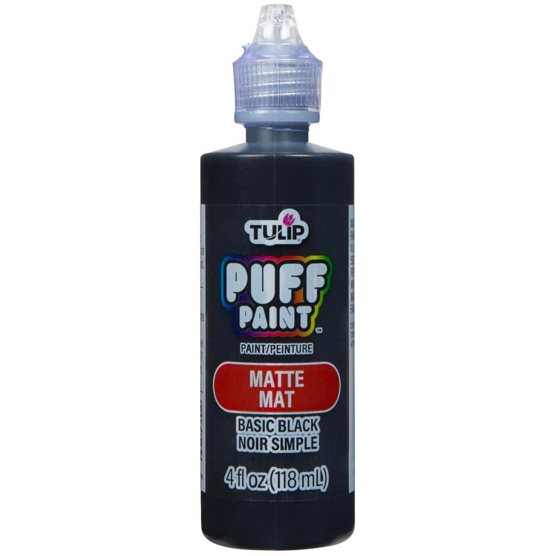 Tulip Puff Fabric Paint Matte Finish Permanent Craft Paint for Clothes DIY Projects Notoxic 4 fl oz Basic Black