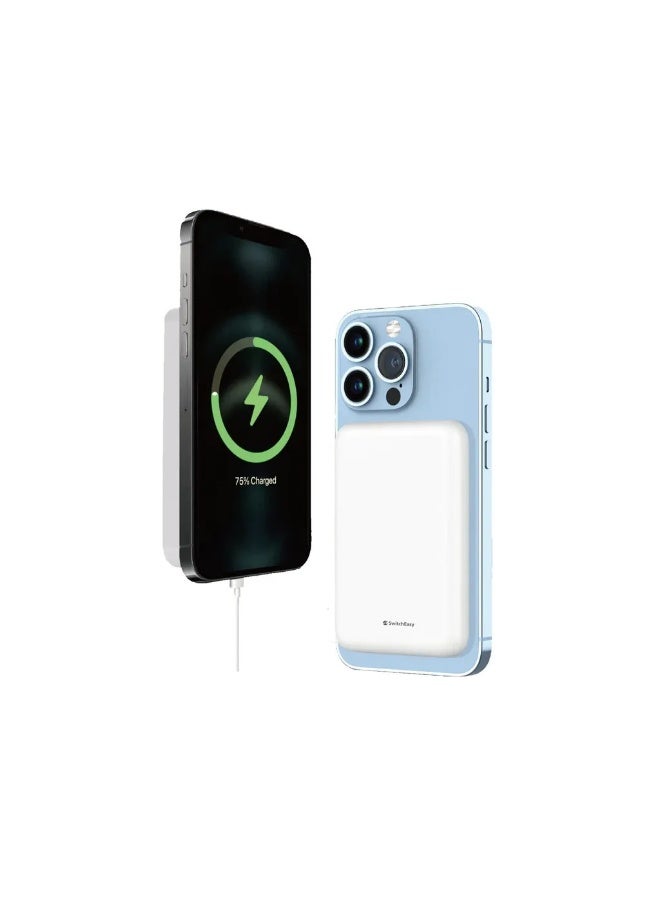 سويتش إيزي باور بانك لاسلكي مغناطيسي فائق الجودة، سعة 10000 مللي أمبير/ساعة | أبيض - Image 1