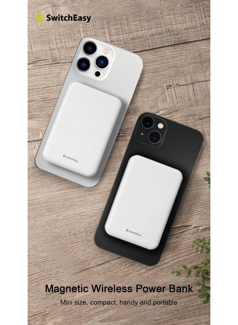 سويتش إيزي باور بانك لاسلكي مغناطيسي فائق الجودة، سعة 10000 مللي أمبير/ساعة | أبيض - Image 2