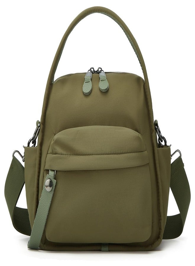 Casual Nylon Front Pocket Handbag Lightweight Large Capacity Cross Body Bag Outdoor Shoulder Bags for Women 2025, Armygreen