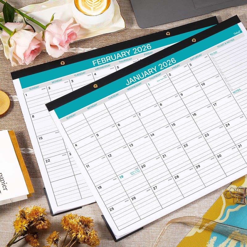 Coboll 2026 Desk Calendar - 2026 Calendar from January to December 2026, 12 Monthly Calendar 2026 with Ruled Blocks for Planning, 14.6'' x 11.5'' - Image 2