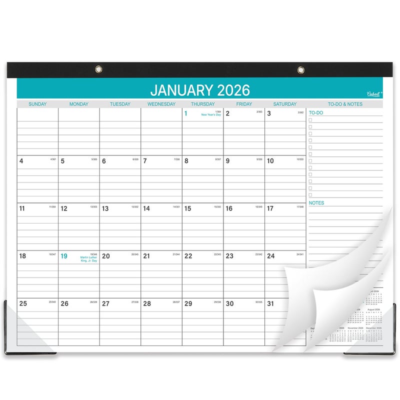 Coboll 2026 Desk Calendar - 2026 Calendar from January to December 2026, 12 Monthly Calendar 2026 with Ruled Blocks for Planning, 14.6'' x 11.5'' - Image 1