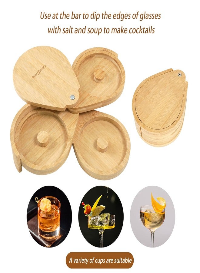 ZibugZag Margarita Salt Rimmer Set, 3-Tiers Salt Rimmer for Cocktails, Bamboo Margarita Salt Rimmer, Bar Salt and Sugar Rimmer for Margarita Kit, Bloody Mary, Manhattan Drinks, Bartender Tool Set - Image 2