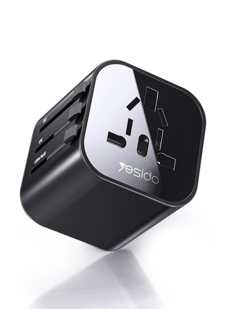 Yesido MC-09 Multi-function Universal Travel Adapter Plug (Black) - Image 1