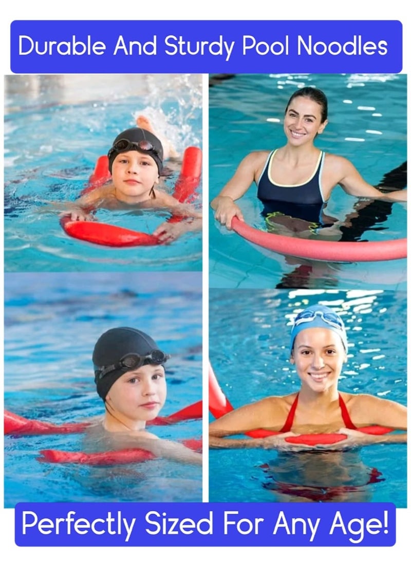 ISHWAZ Highly Buoyant Swimming Stick For Adults And Kids - 4 Swimming Pool Noodles Of RedColor  - Image 3