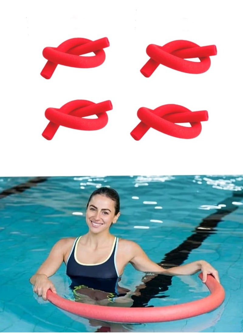 ISHWAZ Highly Buoyant Swimming Stick For Adults And Kids - 4 Swimming Pool Noodles Of RedColor  - Image 1