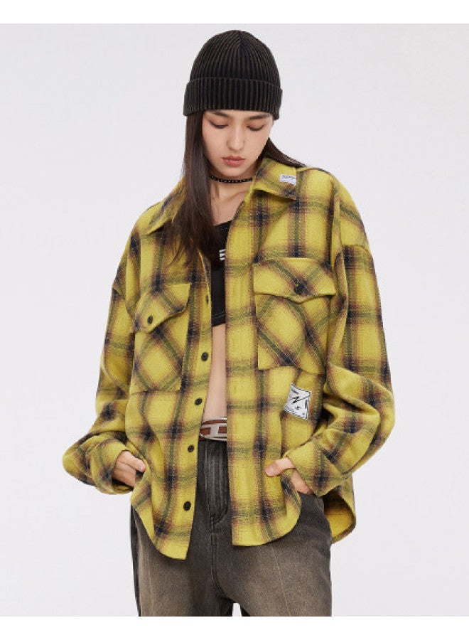 EPTISON American Plaid Shirt Women's Spring Blouse Premium Unisex Long Sleeve Shirt Men's Jacket Women's Fall & Spring Wear - Image 1