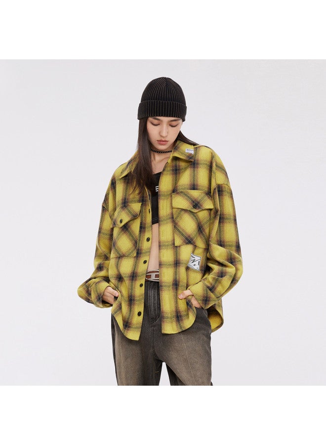 EPTISON American Plaid Shirt Women's Spring Blouse Premium Unisex Long Sleeve Shirt Men's Jacket Women's Fall & Spring Wear - Image 4